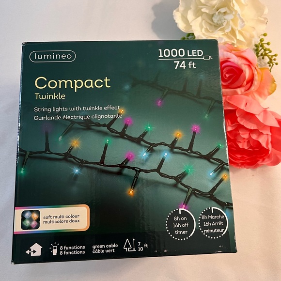 Anthropologie Lumineo LED Compact Utility Light Strand, Multi Color 74 ft long! - Picture 4 of 7